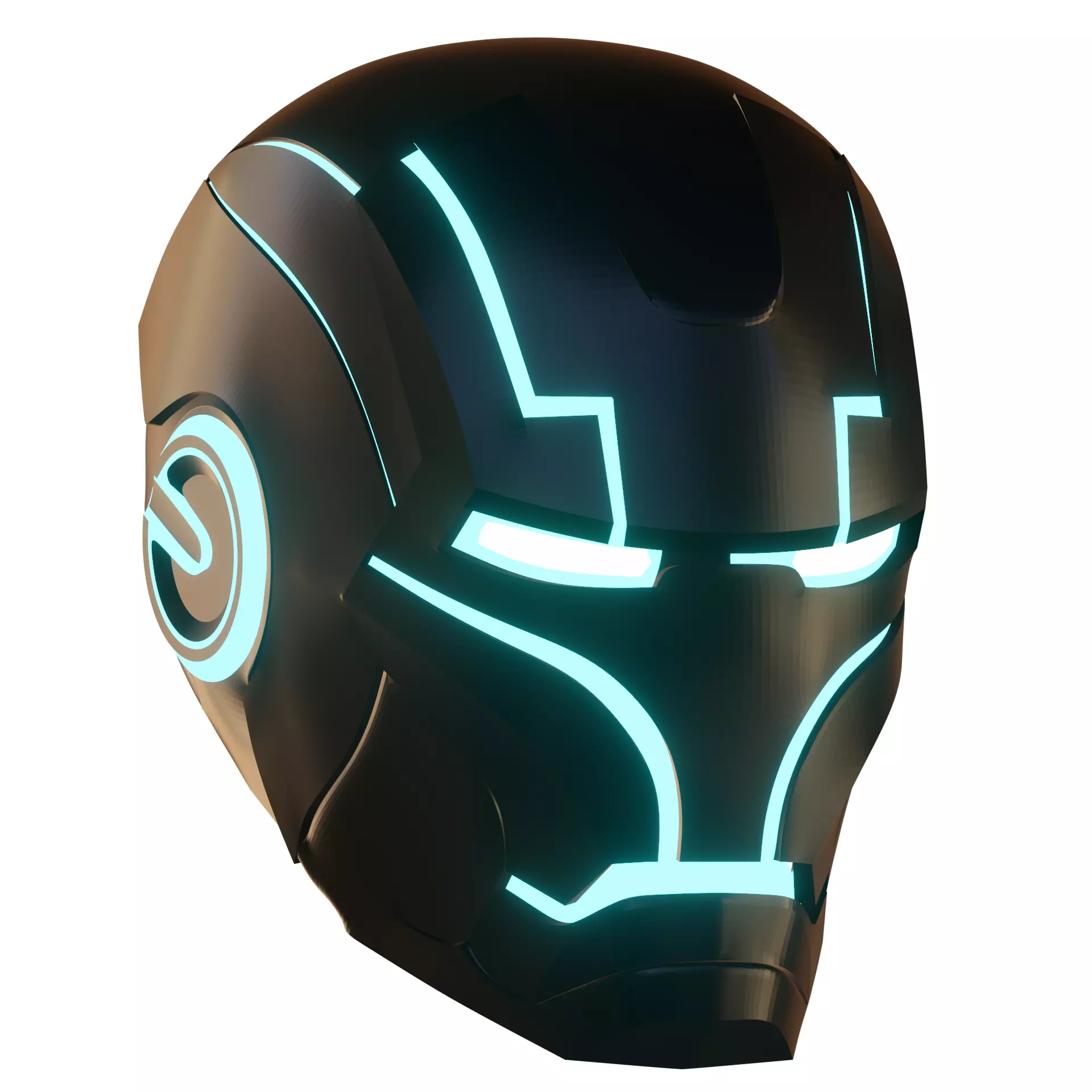 Tron Iron man helmet Free 3D print model_0
