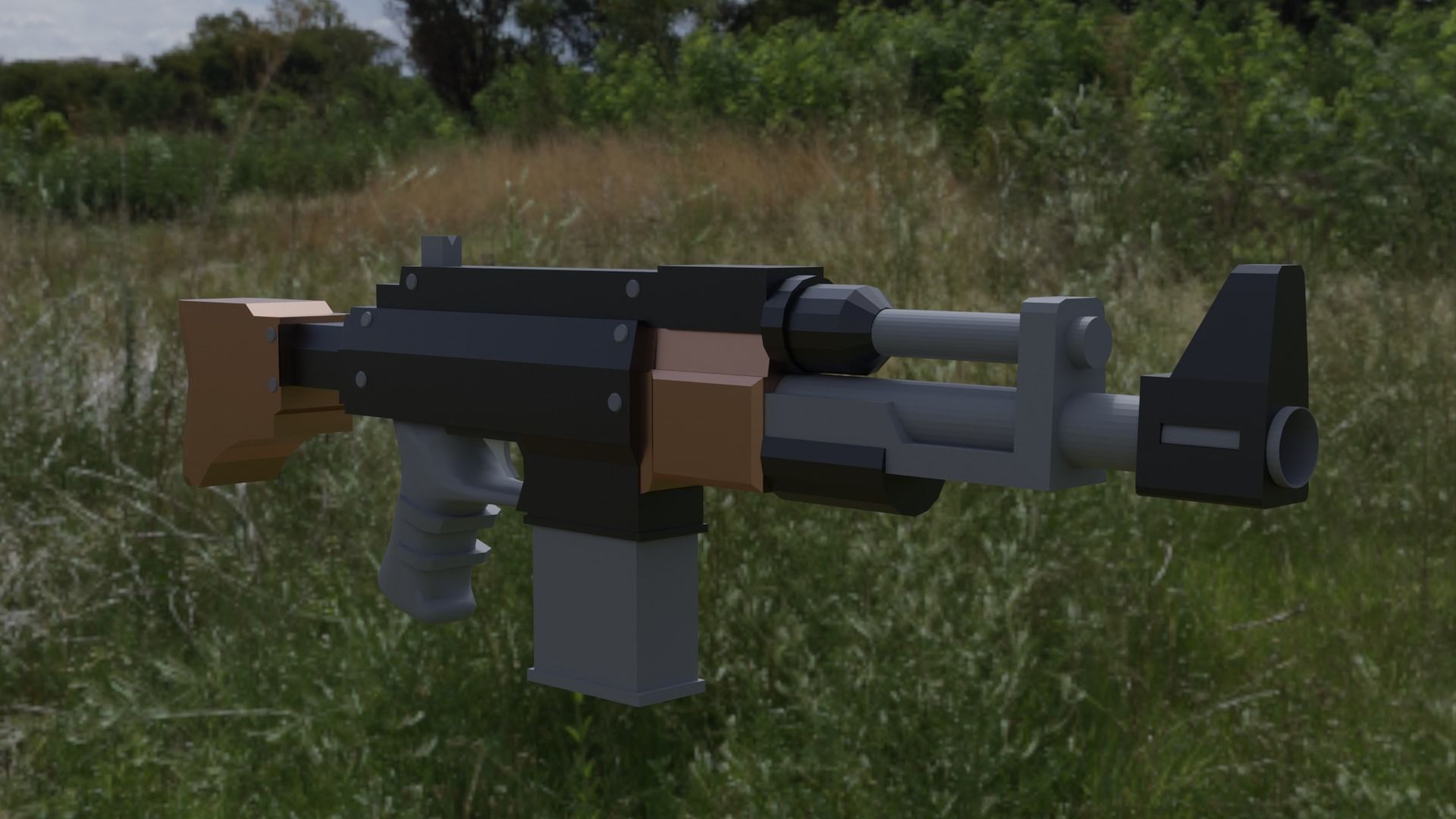 Auto gun 3D model_2