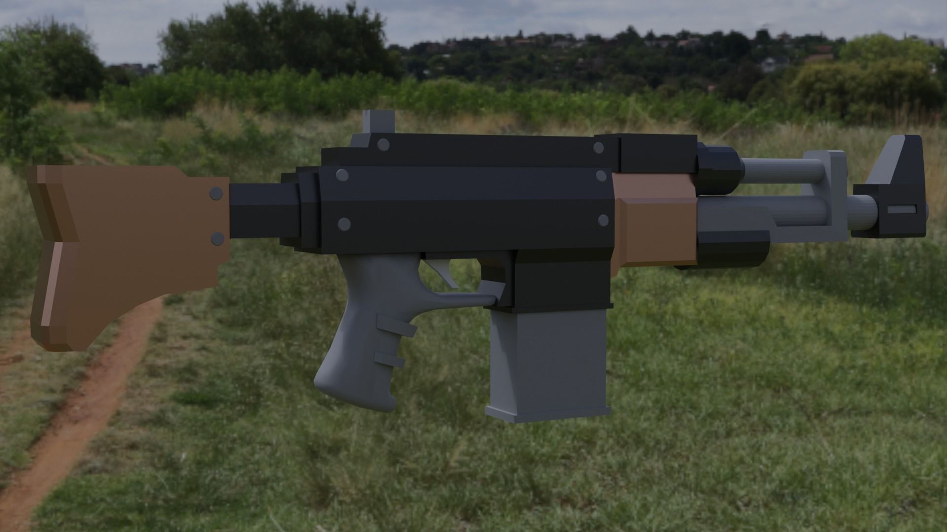 Auto gun 3D model_1