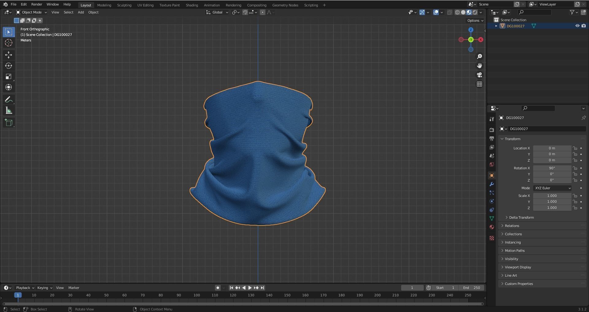 Face Scarf Neck Gaiter Motorcycle And Cycling Face Mask 3D model_10