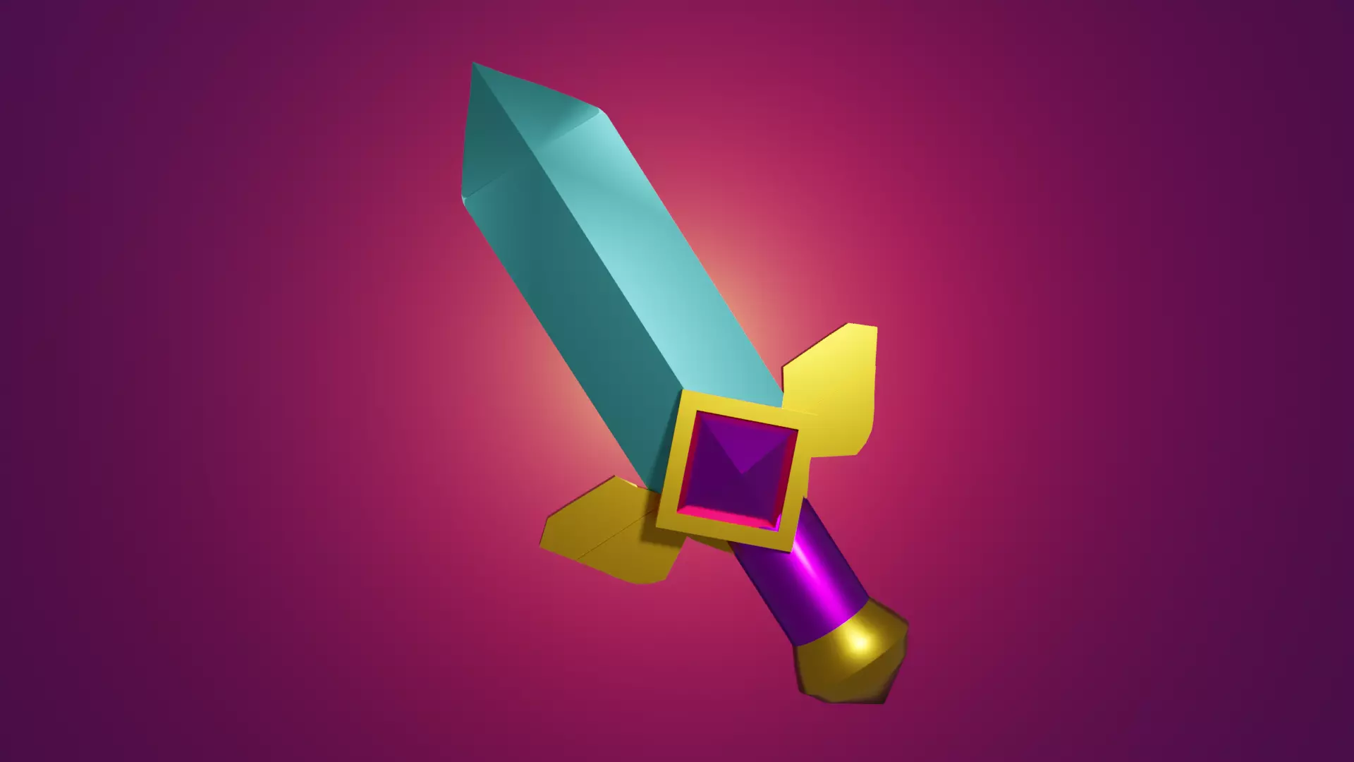 Low poly Sword 3d model Low-poly 3D model_0
