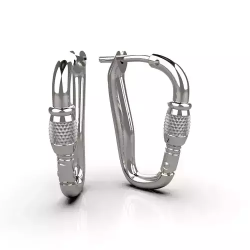 Earrings in the shape of a carabiner 3D print model