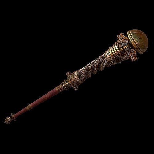 Chinese Combat Staff Low-poly 3D model