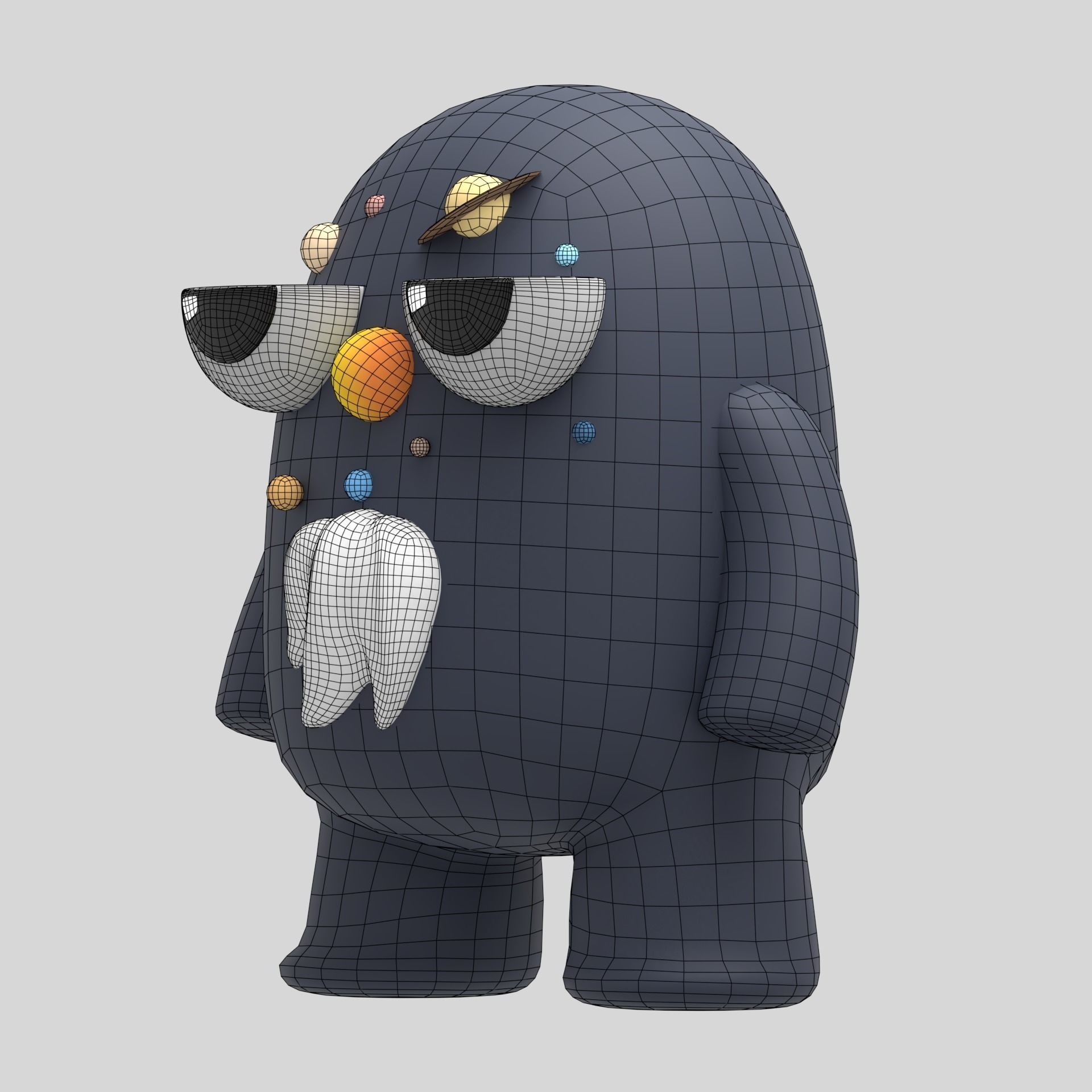 Art toy solar system 3D model Low-poly 3D model_1