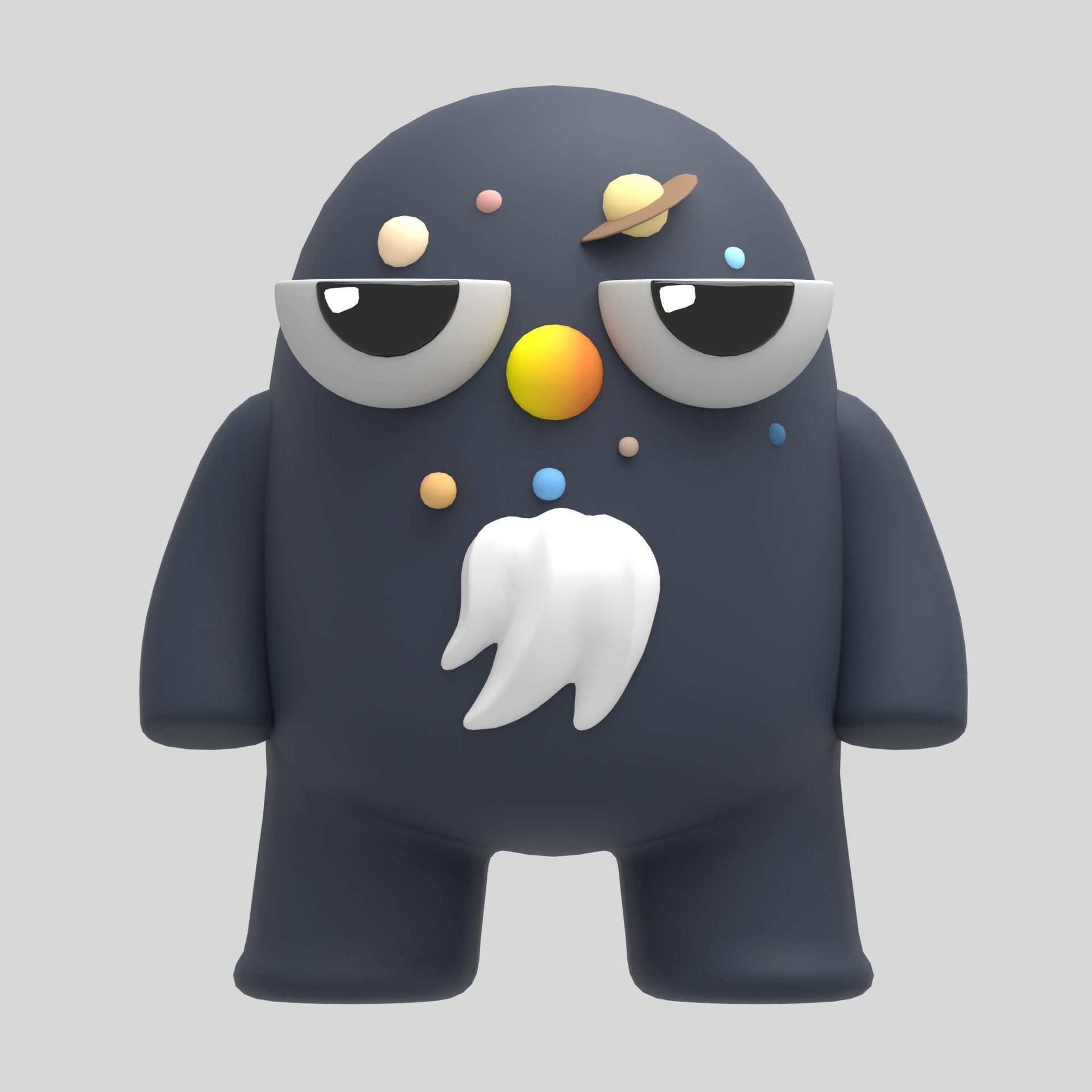 Art toy solar system 3D model Low-poly 3D model_3