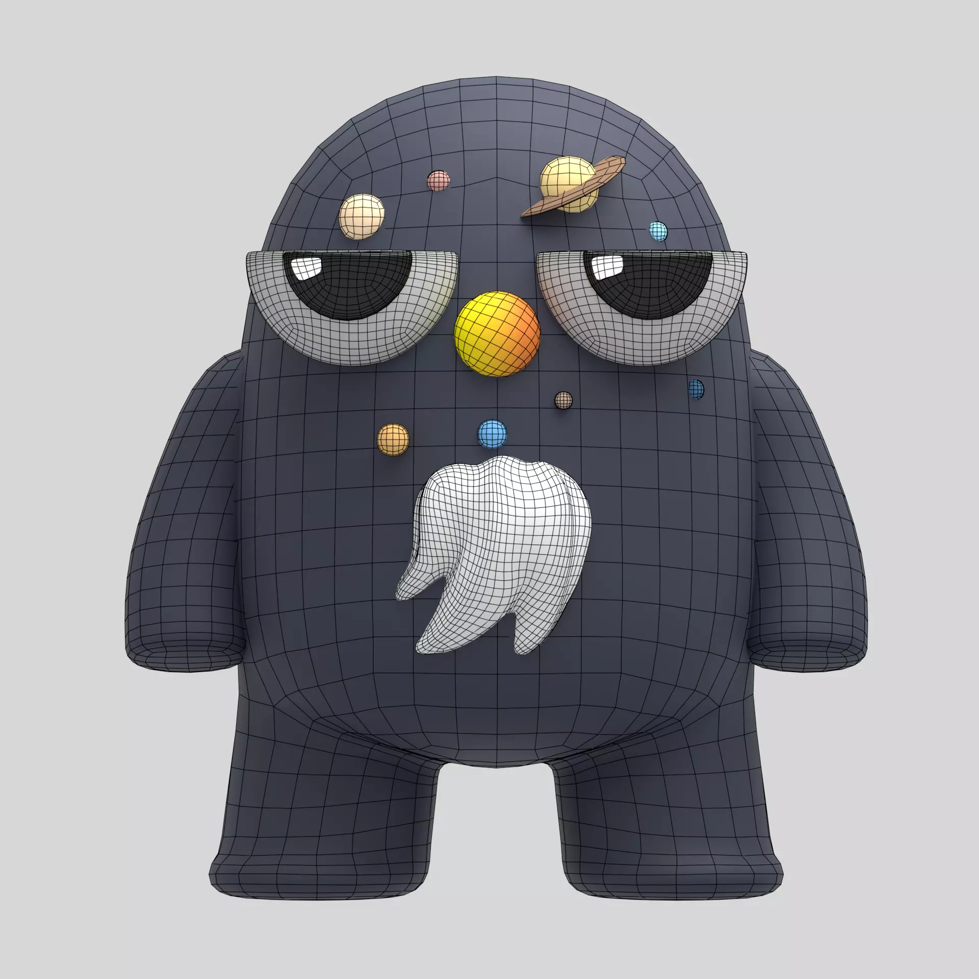 Art toy solar system 3D model Low-poly 3D model_0