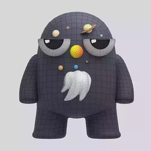 Art toy solar system 3D model Low-poly 3D model