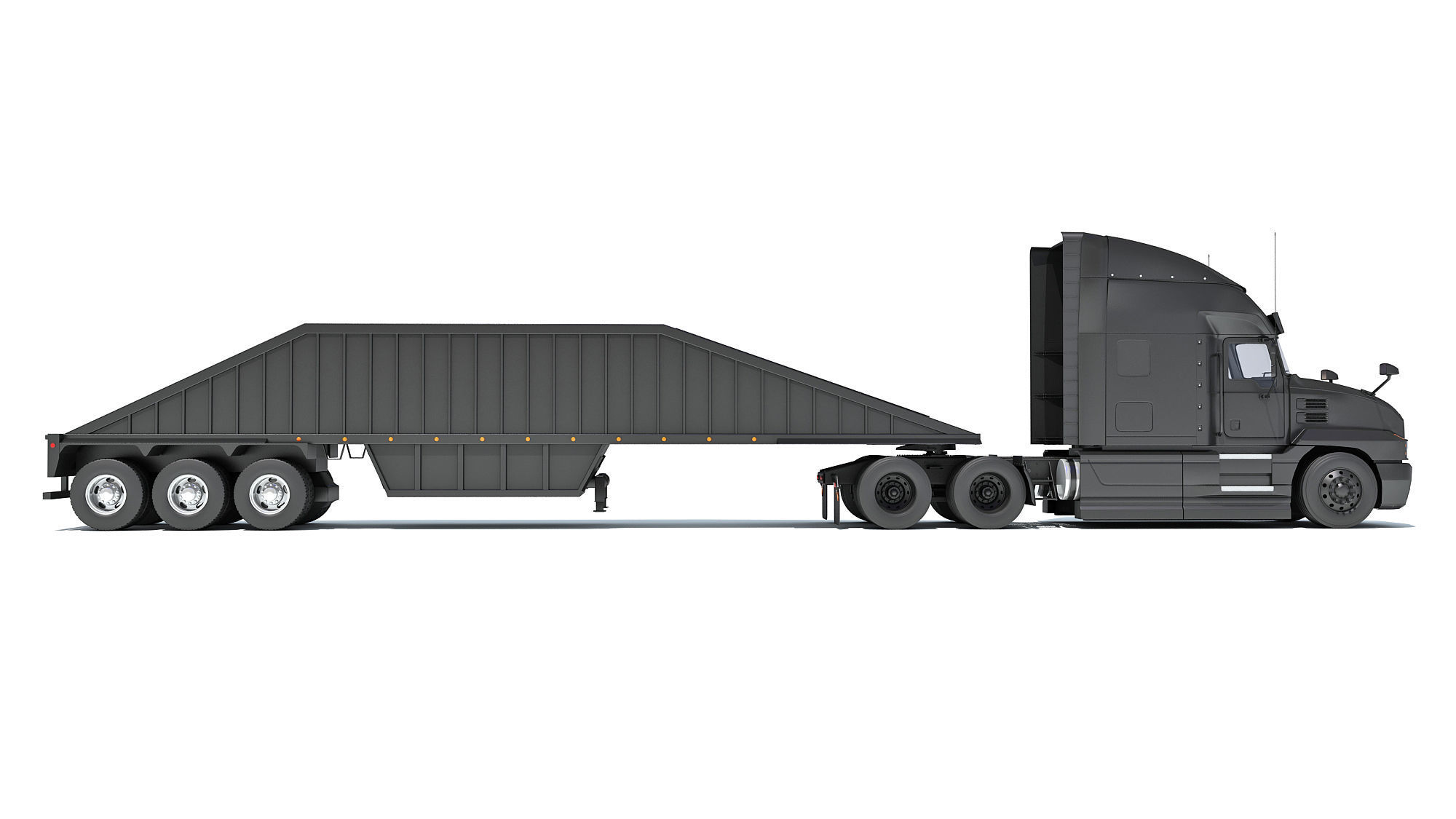 Truck with Bottom Dump Trailer 3D model_5