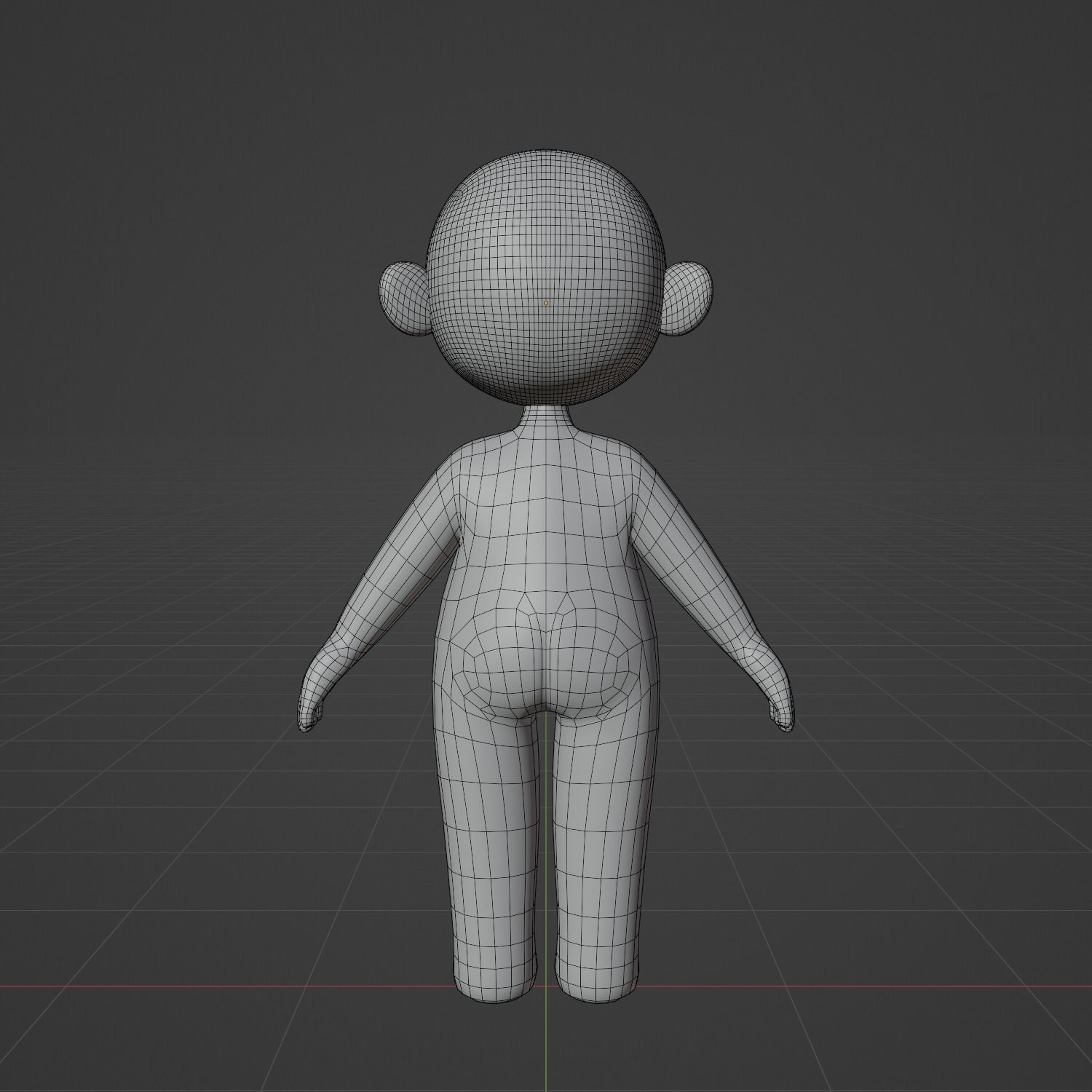 Base Meshes Character Starter Kit Cute Anime Chibi Girl Low-poly 3D model_18