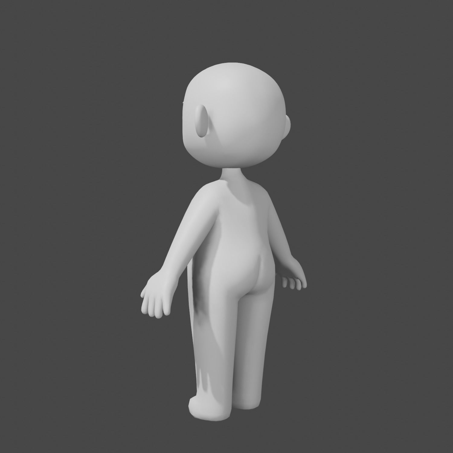 Base Meshes Character Starter Kit Cute Anime Chibi Girl Low-poly 3D model_15