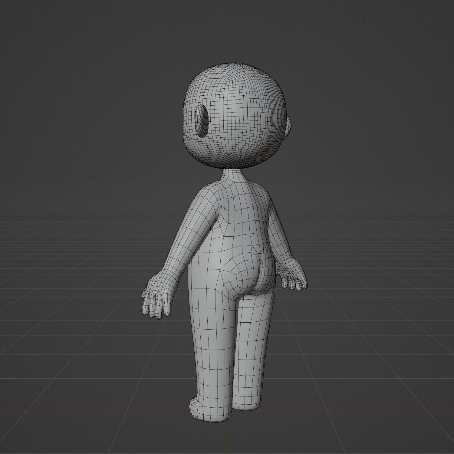 Base Meshes Character Starter Kit Cute Anime Chibi Girl Low-poly 3D model_16