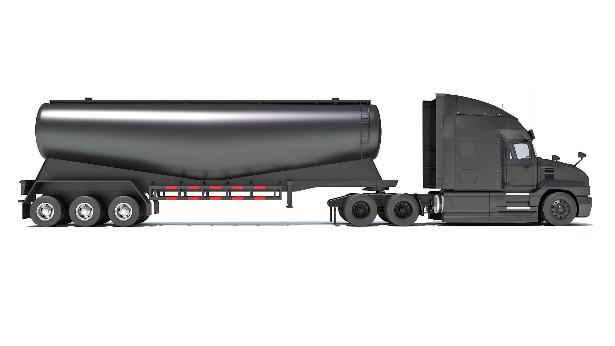 Sleeper Cab Truck with Tank Trailer 3D model_5