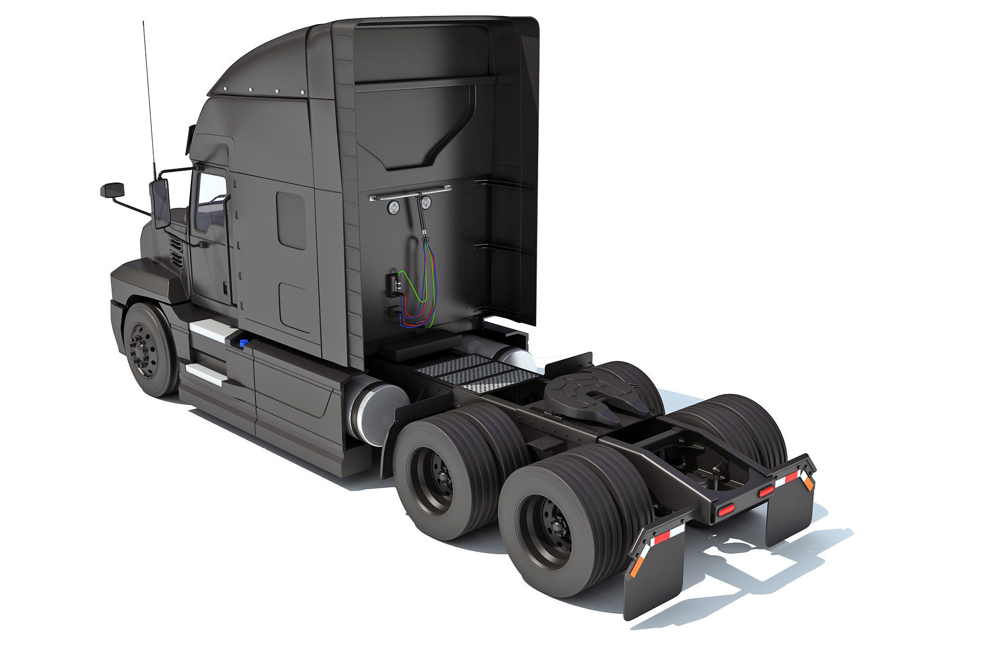 Sleeper Cab Truck with Tank Trailer 3D model_9