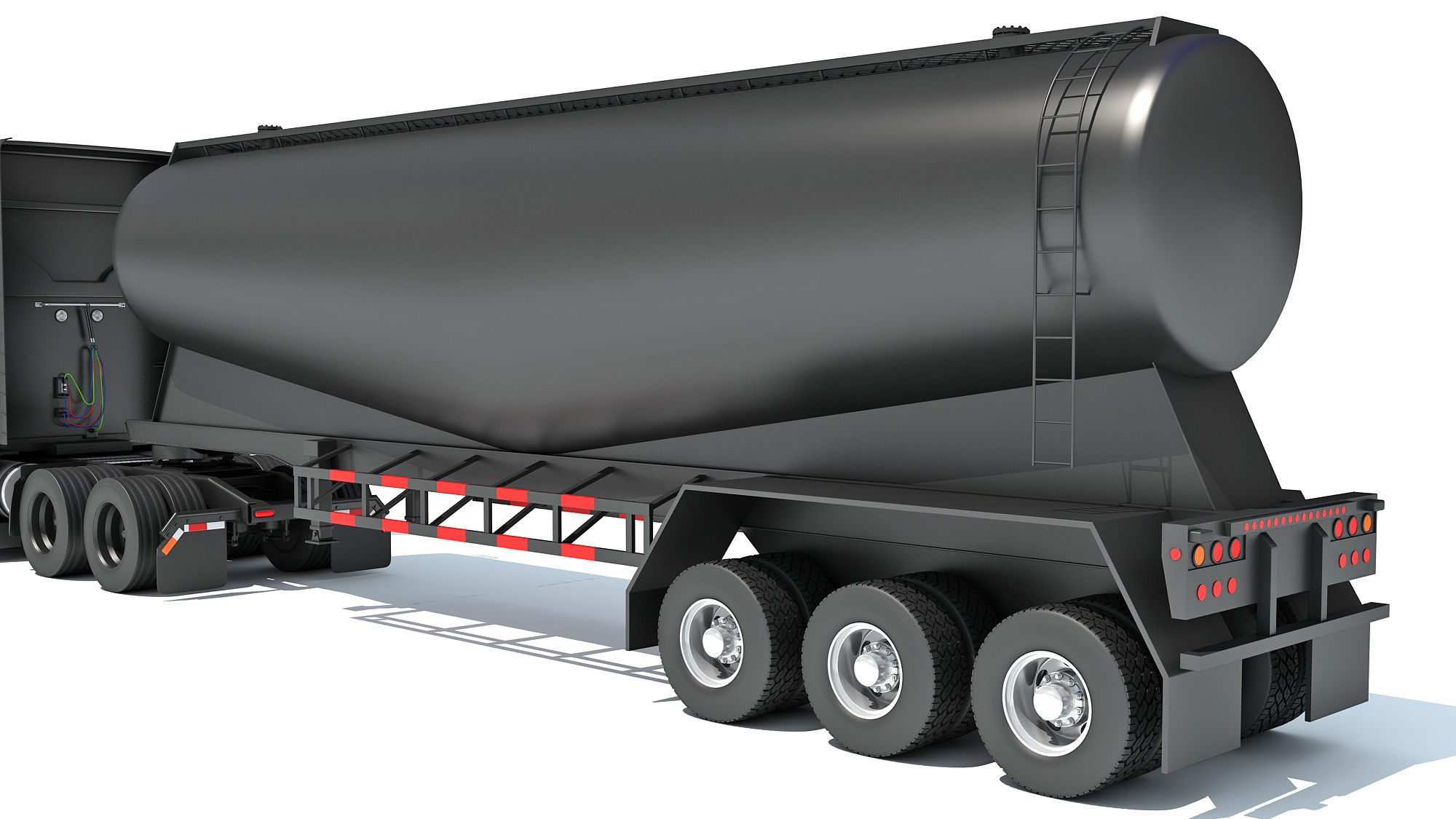 Sleeper Cab Truck with Tank Trailer 3D model_16