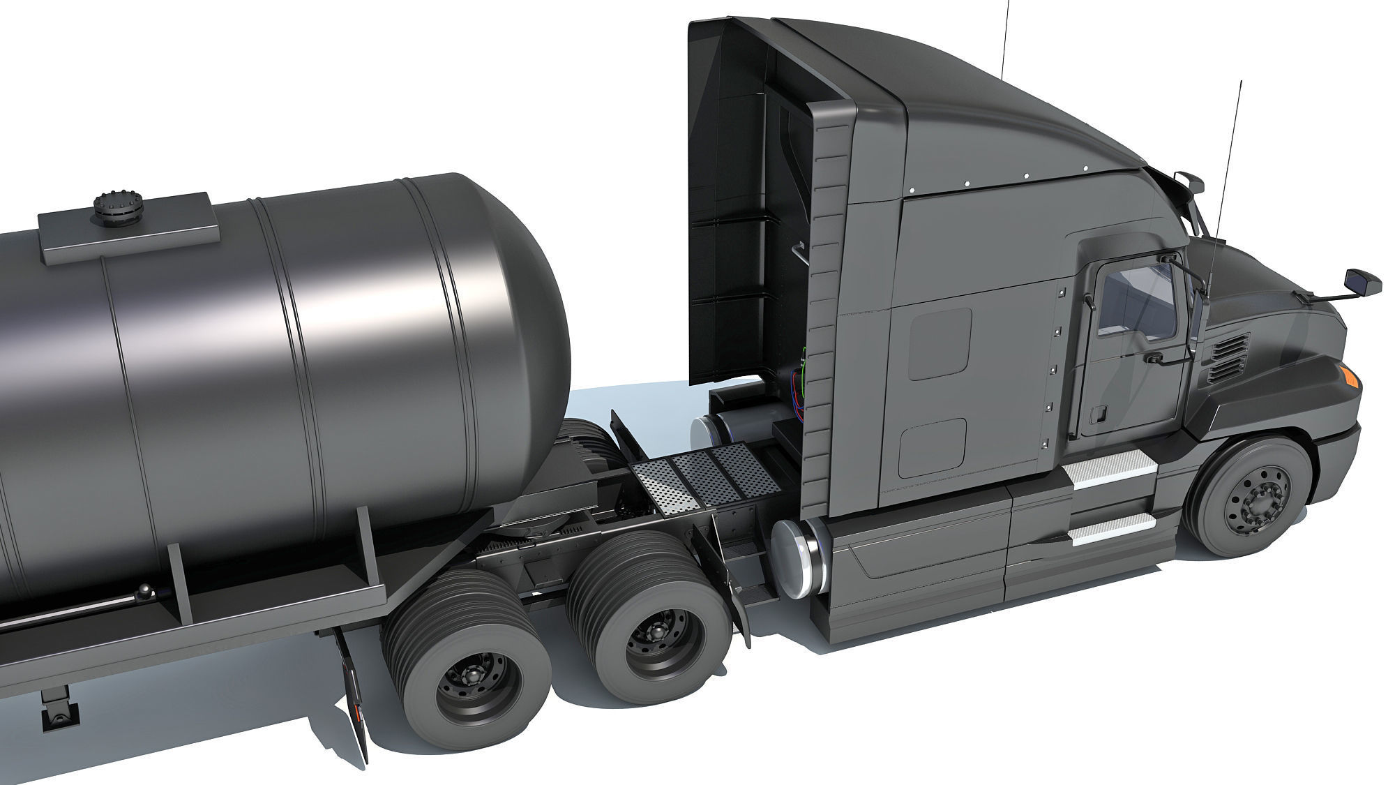 Truck with Tank Semitrailer 3D model_15