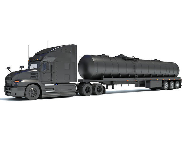 Truck with Tank Semitrailer 3D model