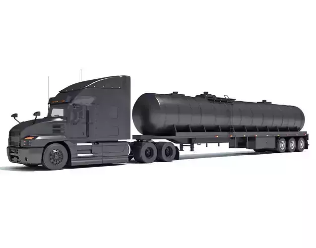 Truck with Tank Semitrailer 3D model