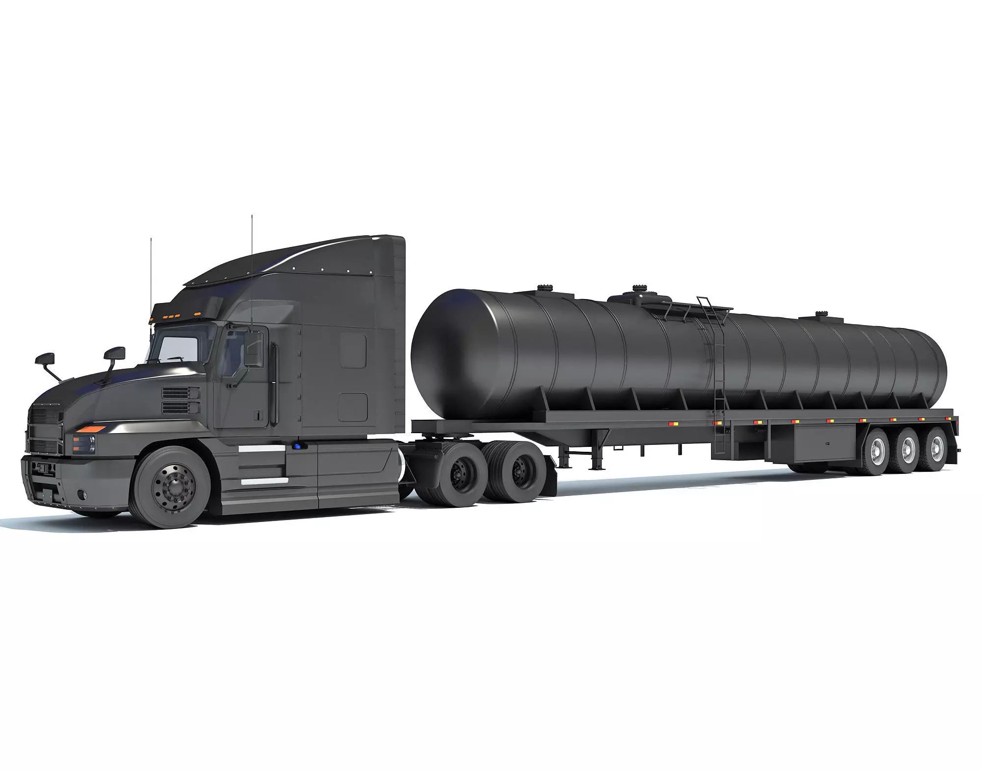 Truck with Tank Semitrailer 3D model_0
