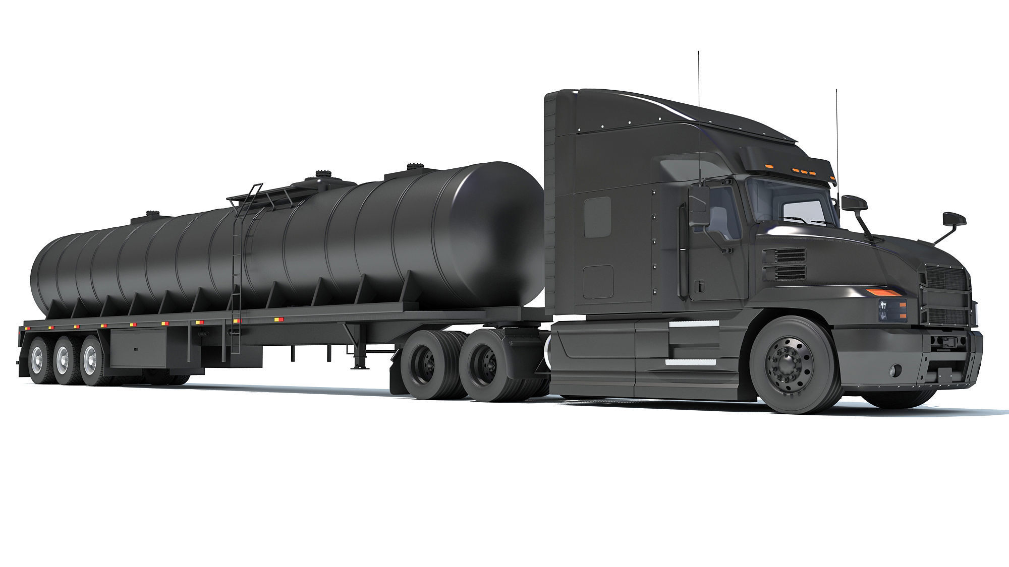 Truck with Tank Semitrailer 3D model_10