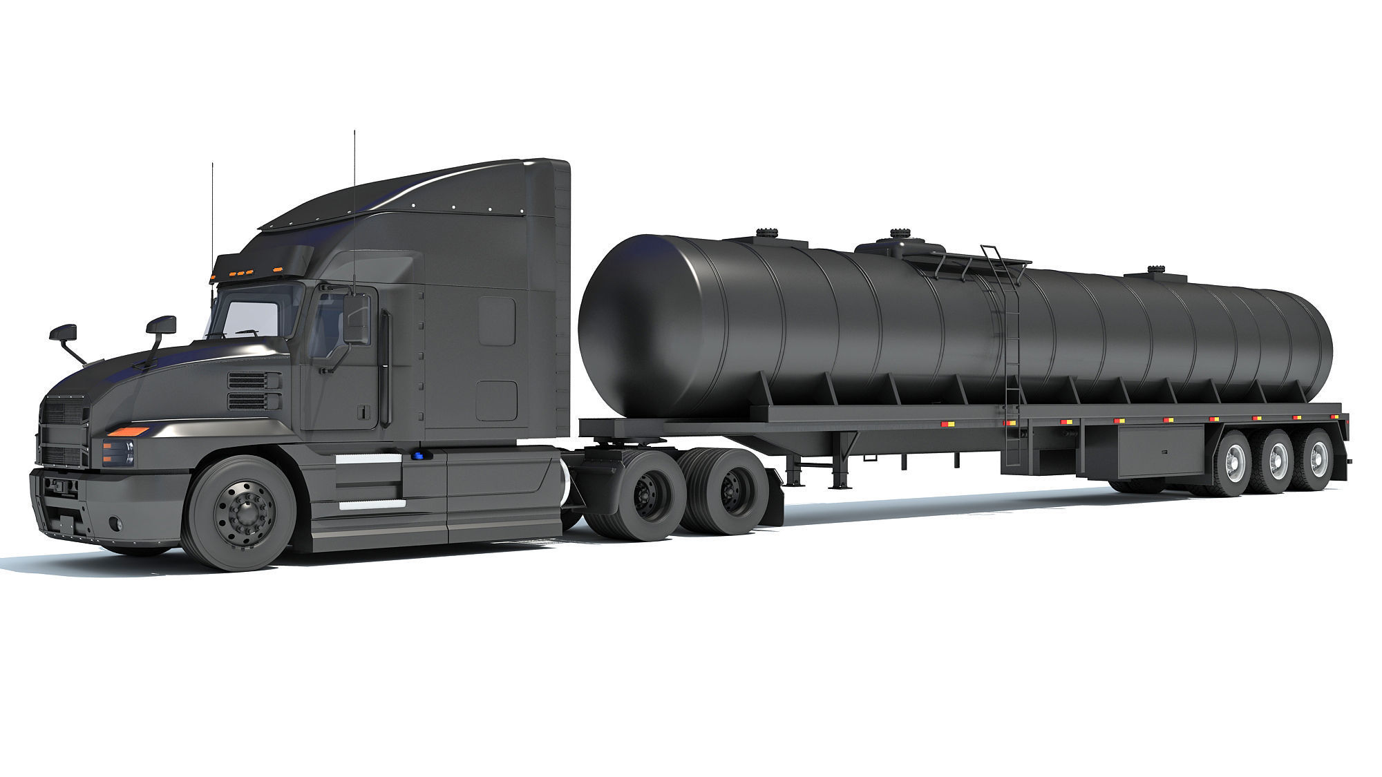 Truck with Tank Semitrailer 3D model_9