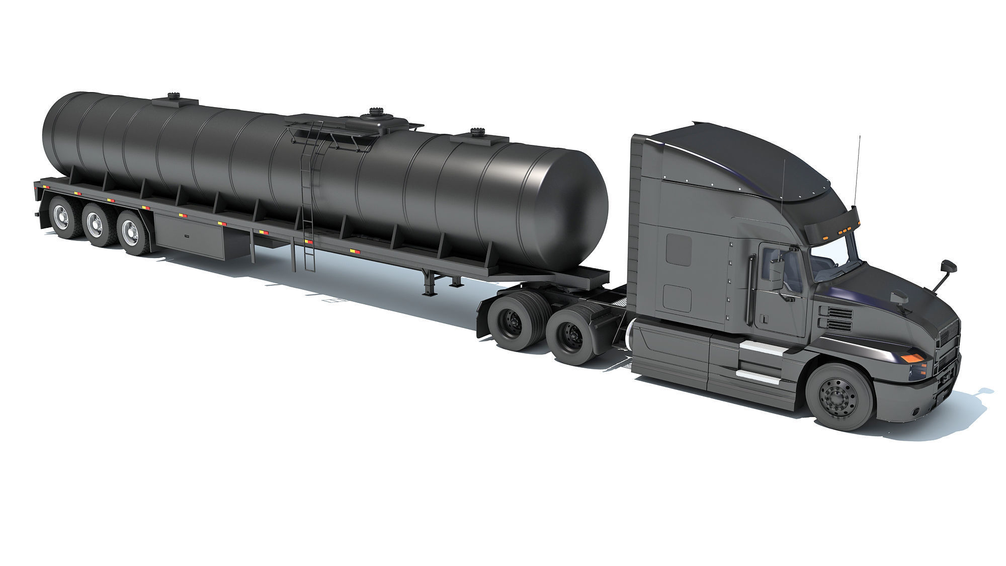 Truck with Tank Semitrailer 3D model_8