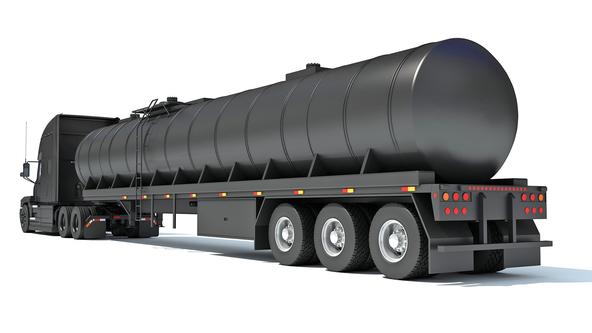 Truck with Tank Semitrailer 3D model_3