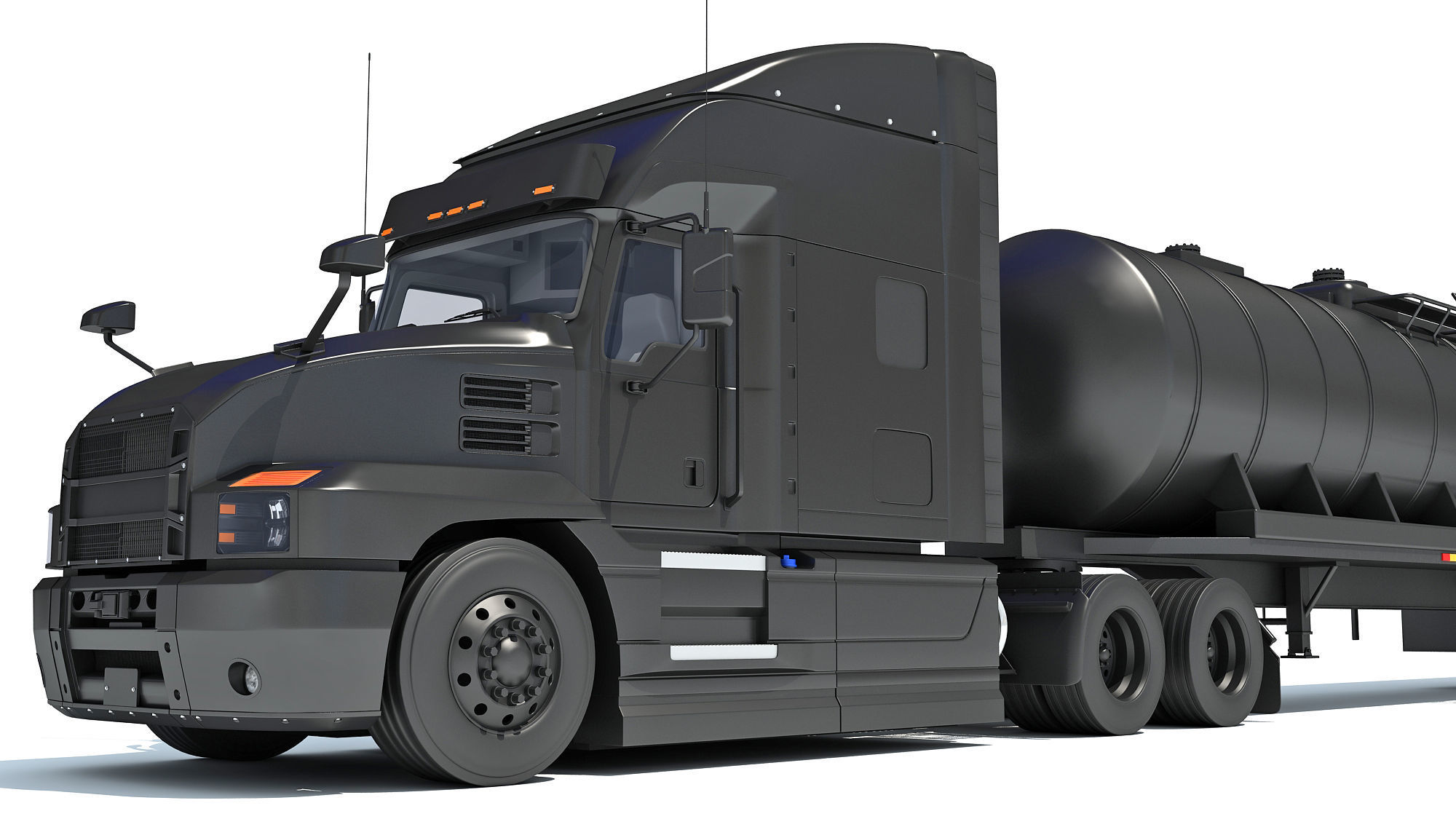 Truck with Tank Semitrailer 3D model_13