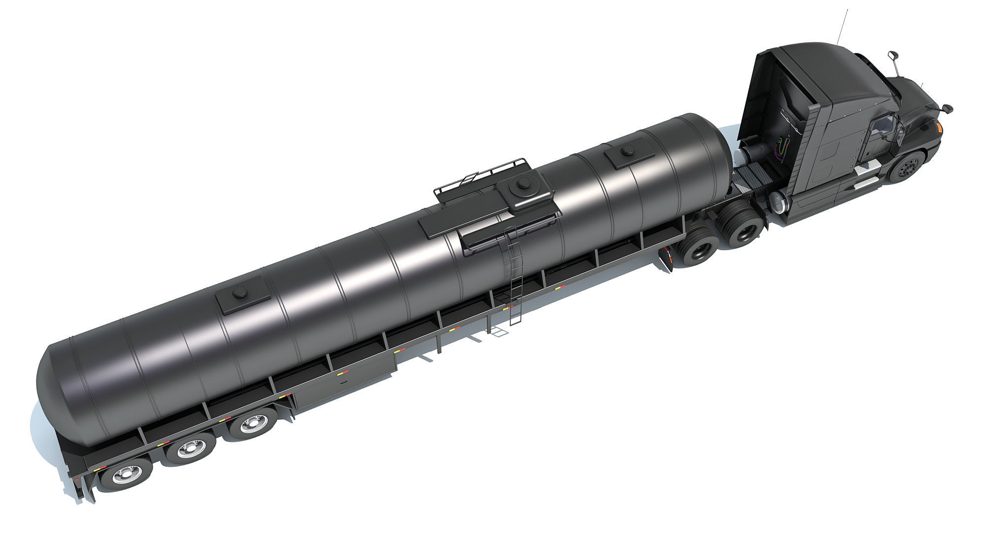 Truck with Tank Semitrailer 3D model_6
