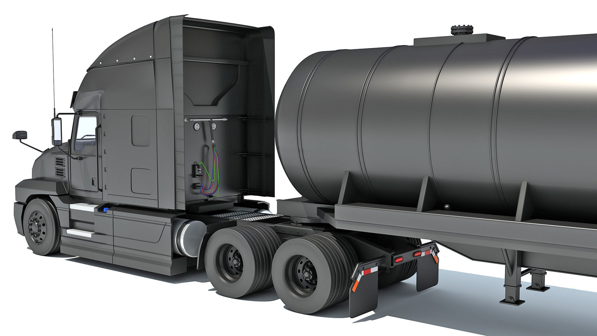 Truck with Tank Semitrailer 3D model_14