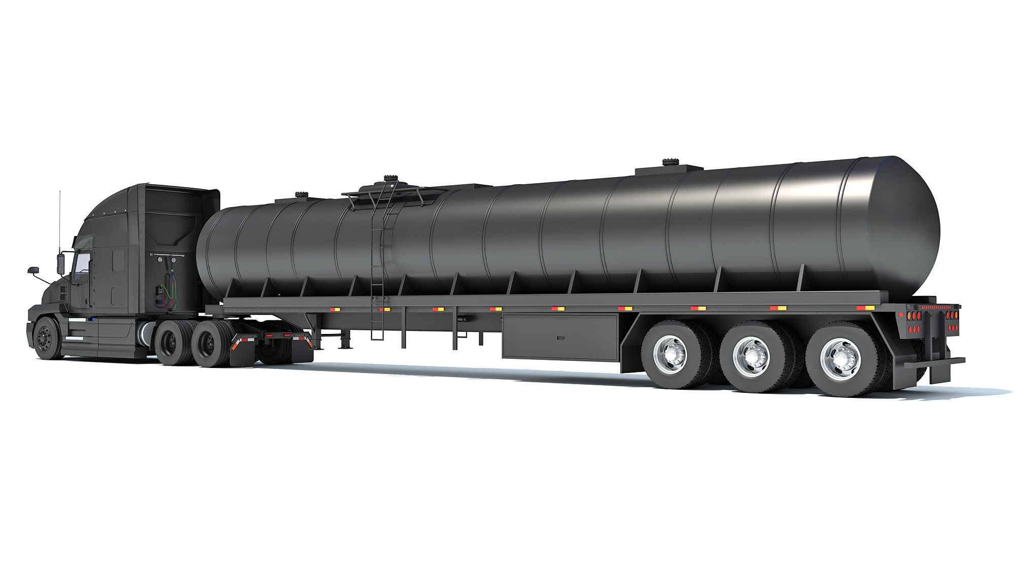 Truck with Tank Semitrailer 3D model_2