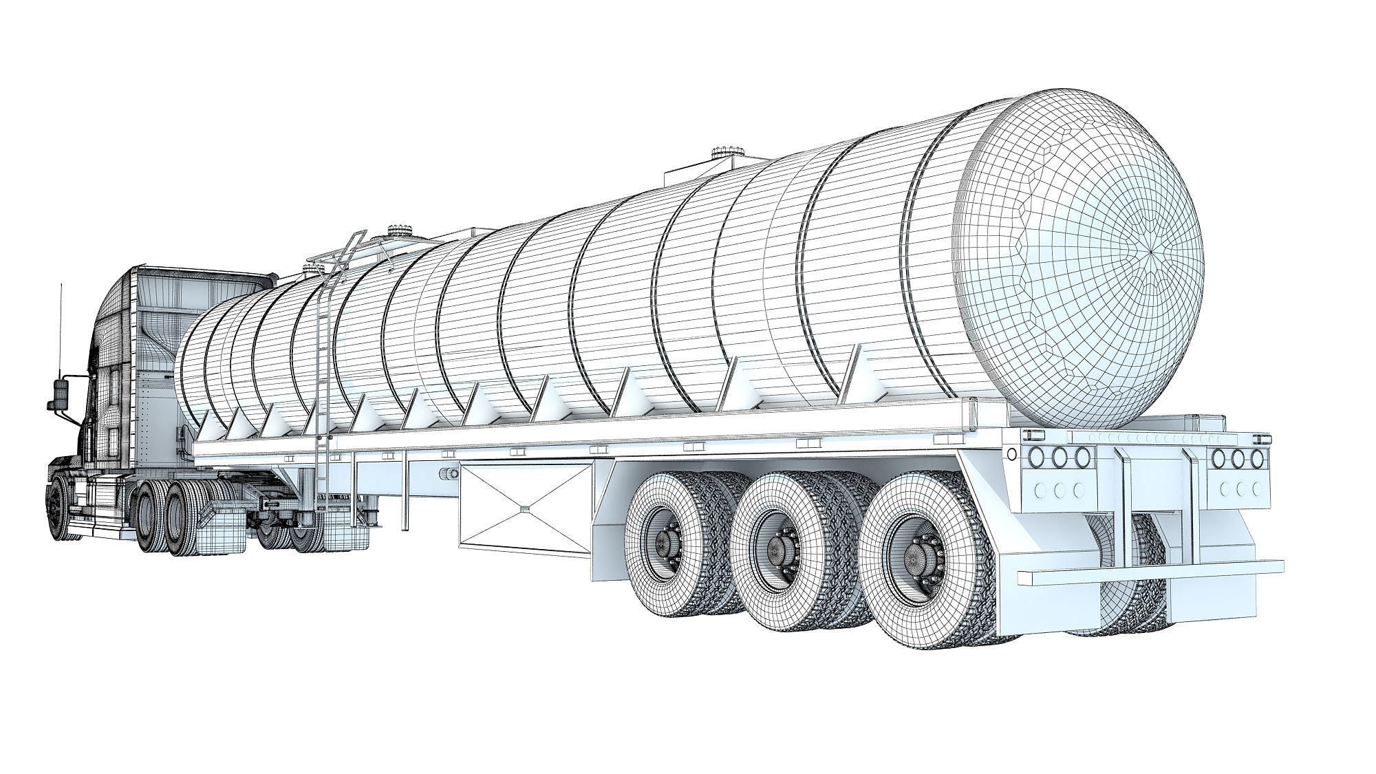Truck with Tank Semitrailer 3D model_18