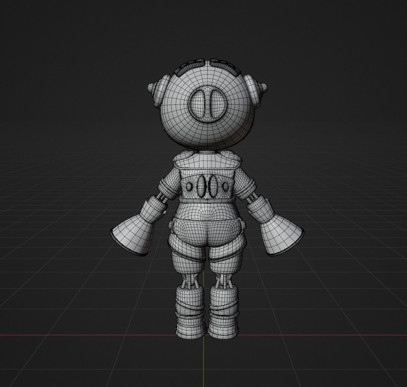 Cartoon Cute Female Cyborg Robot Character  3D model_10