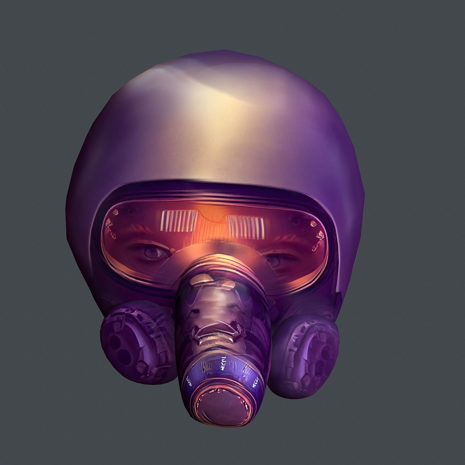 3D model Gas mask helmet scifi Lowpoly character art game
