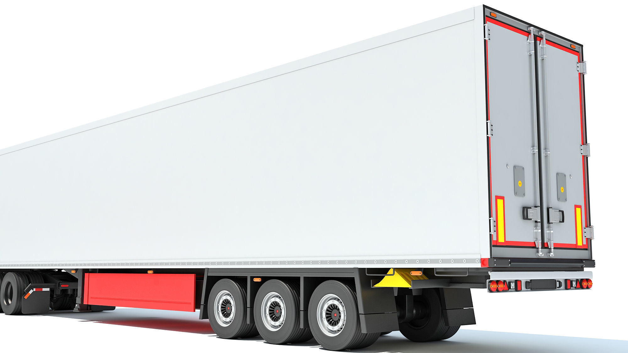 Truck with Reefer Refrigerator Trailer 3D model_16