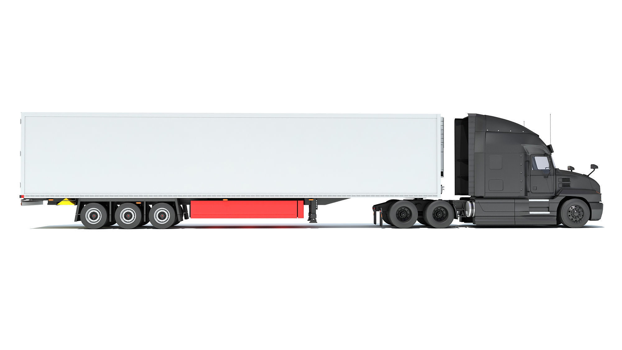 Truck with Reefer Refrigerator Trailer 3D model_5