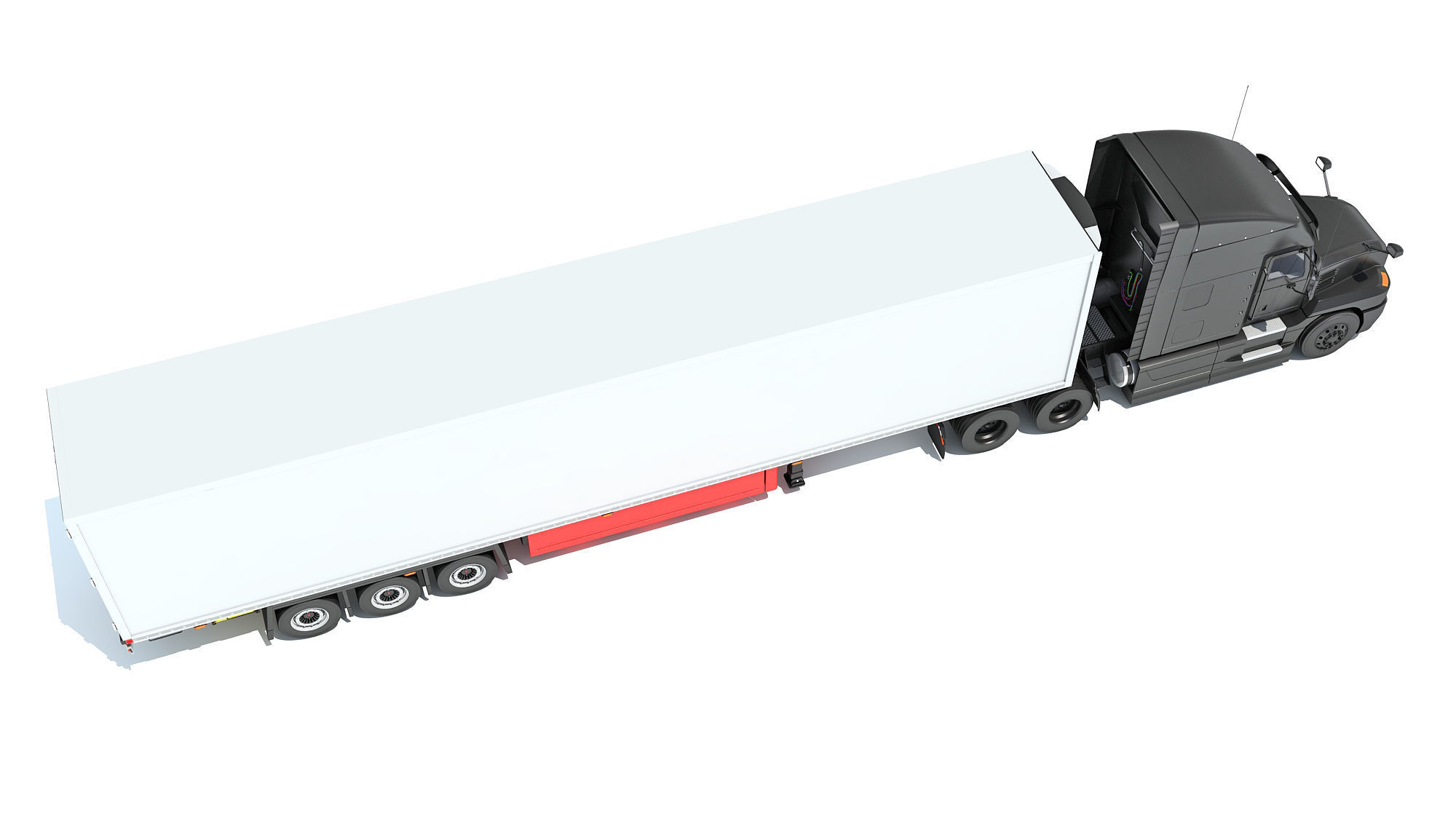 Truck with Reefer Refrigerator Trailer 3D model_7