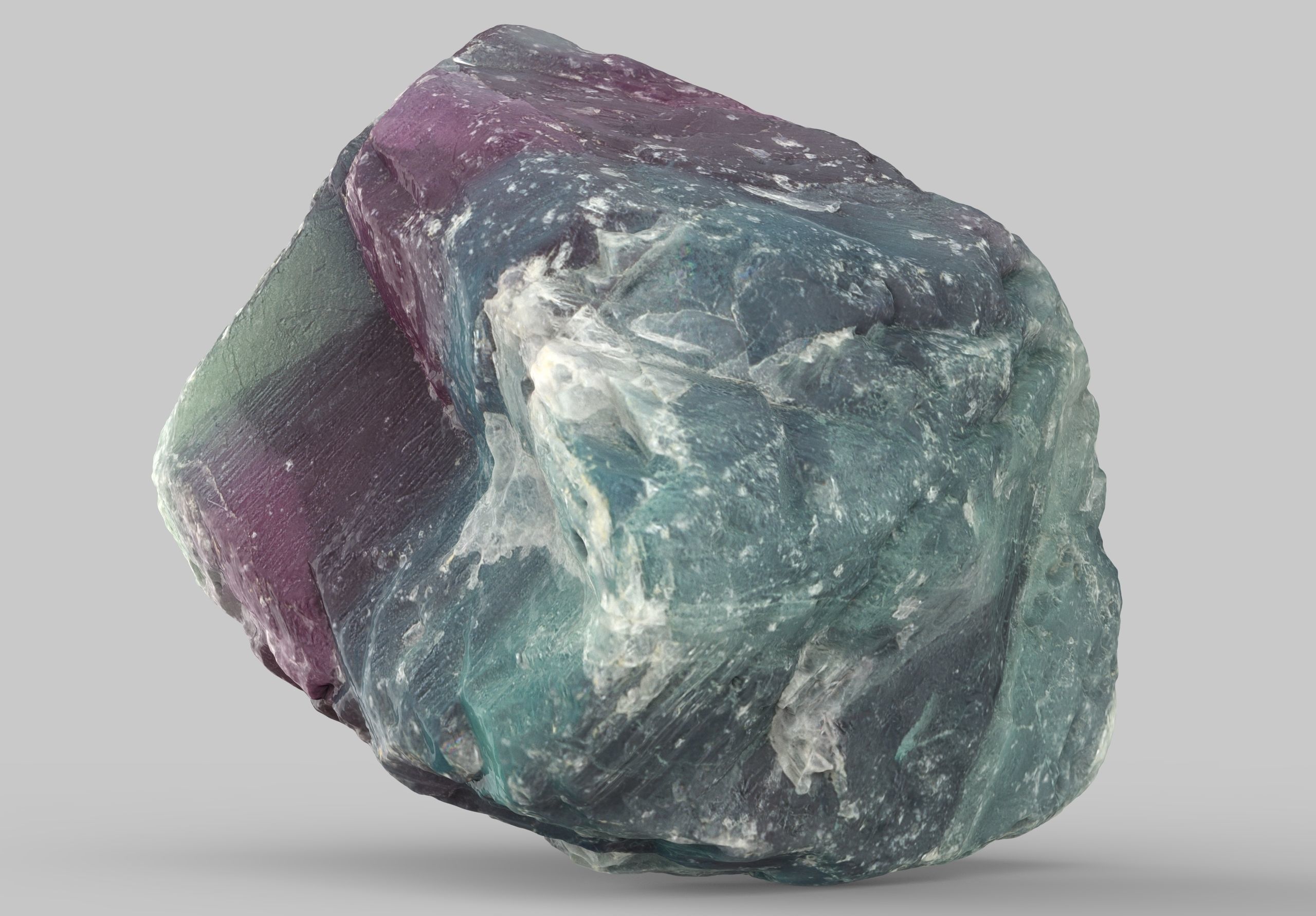 Fluorite gemstone Low-poly 3D model_3