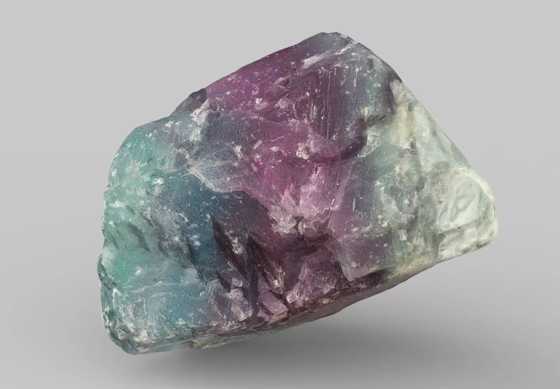 Fluorite gemstone Low-poly 3D model_0