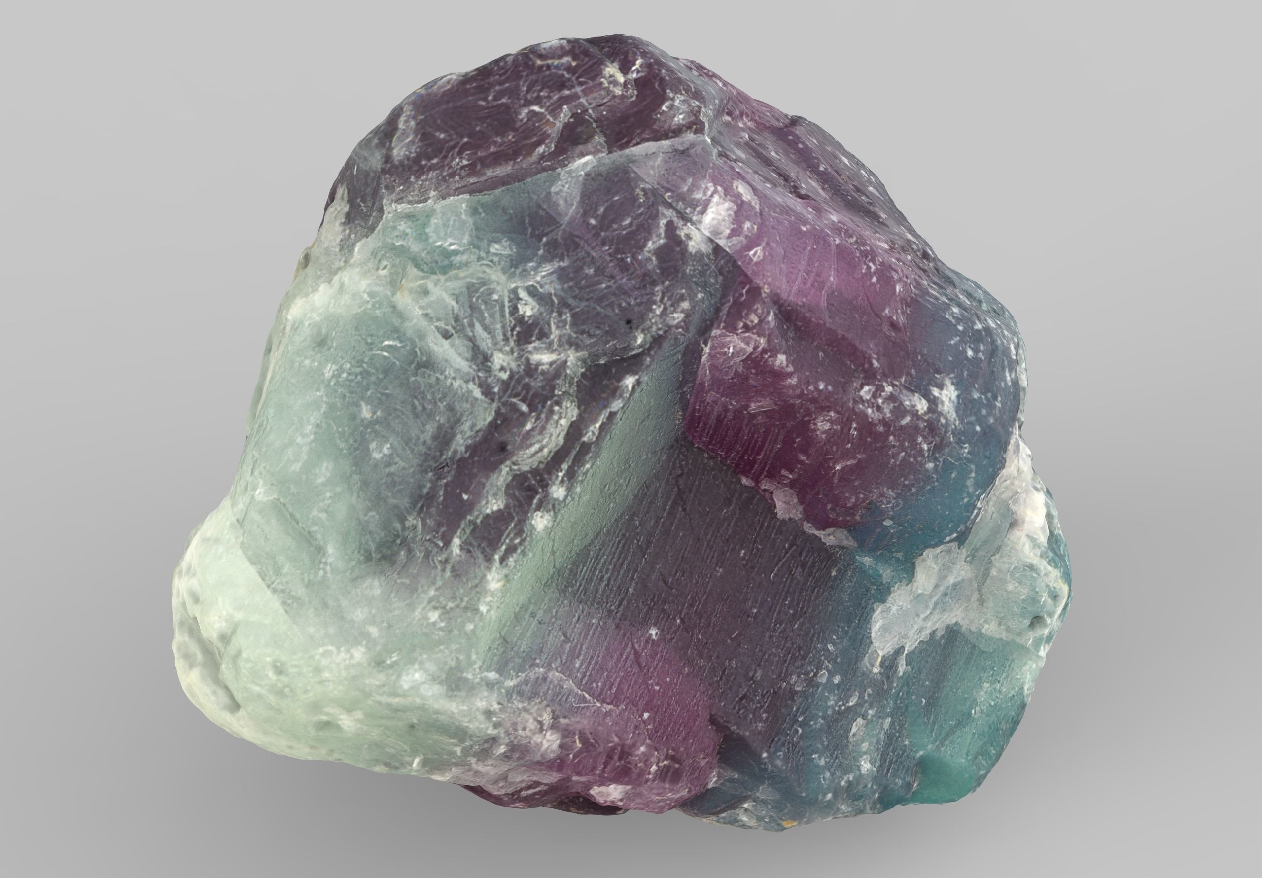 Fluorite gemstone Low-poly 3D model_2