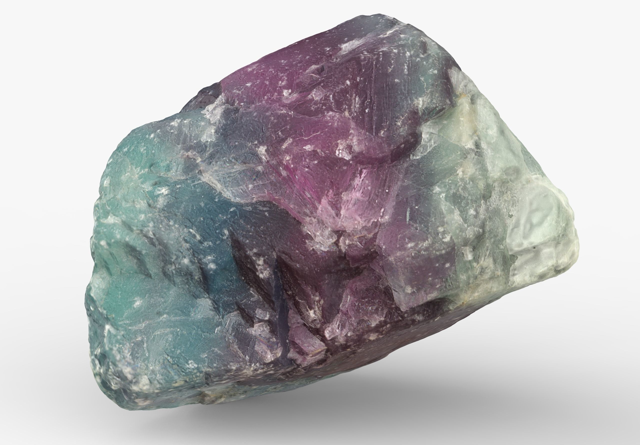 Fluorite gemstone Low-poly 3D model_4