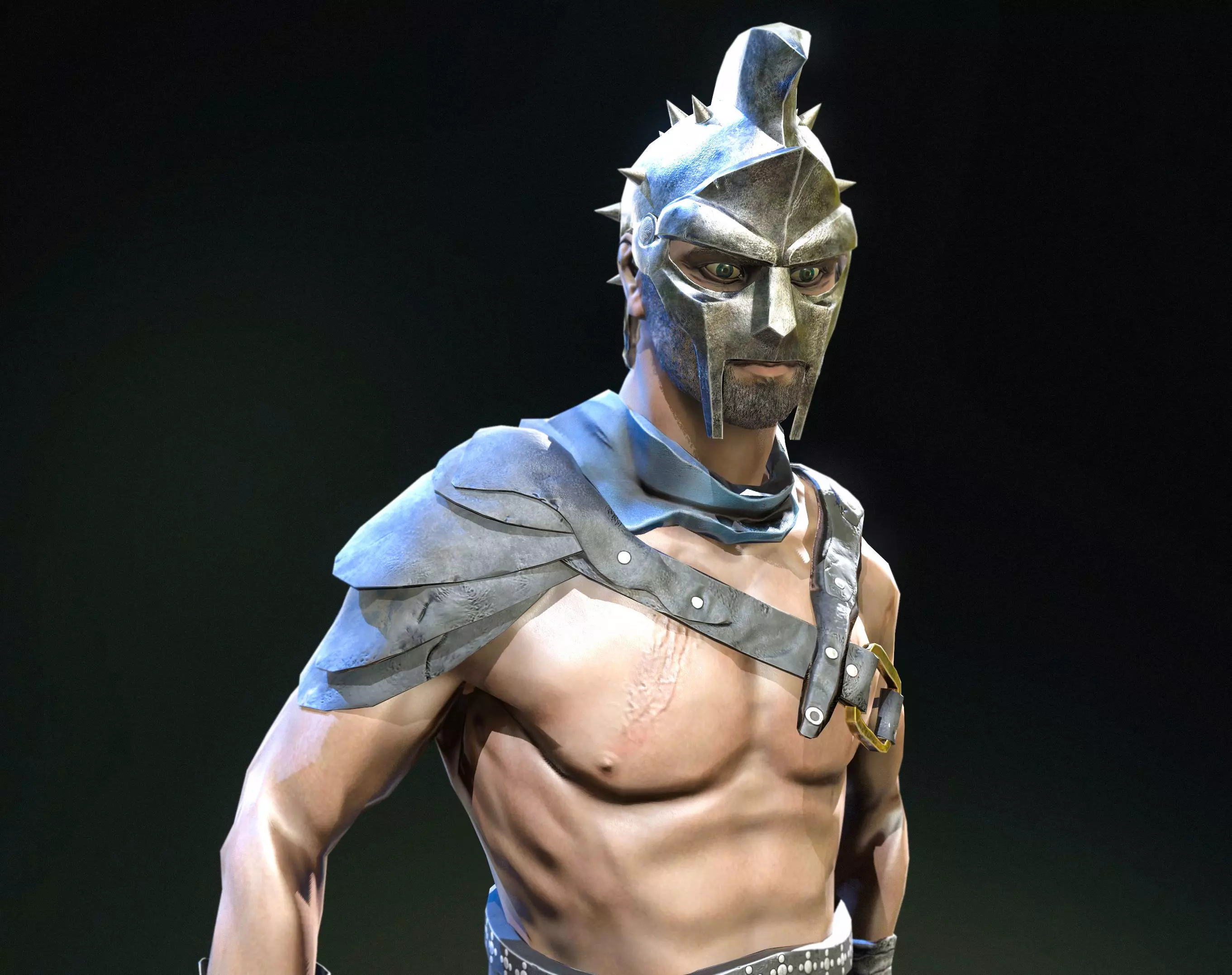 Gladiator spartan soldier Low-poly 3D model