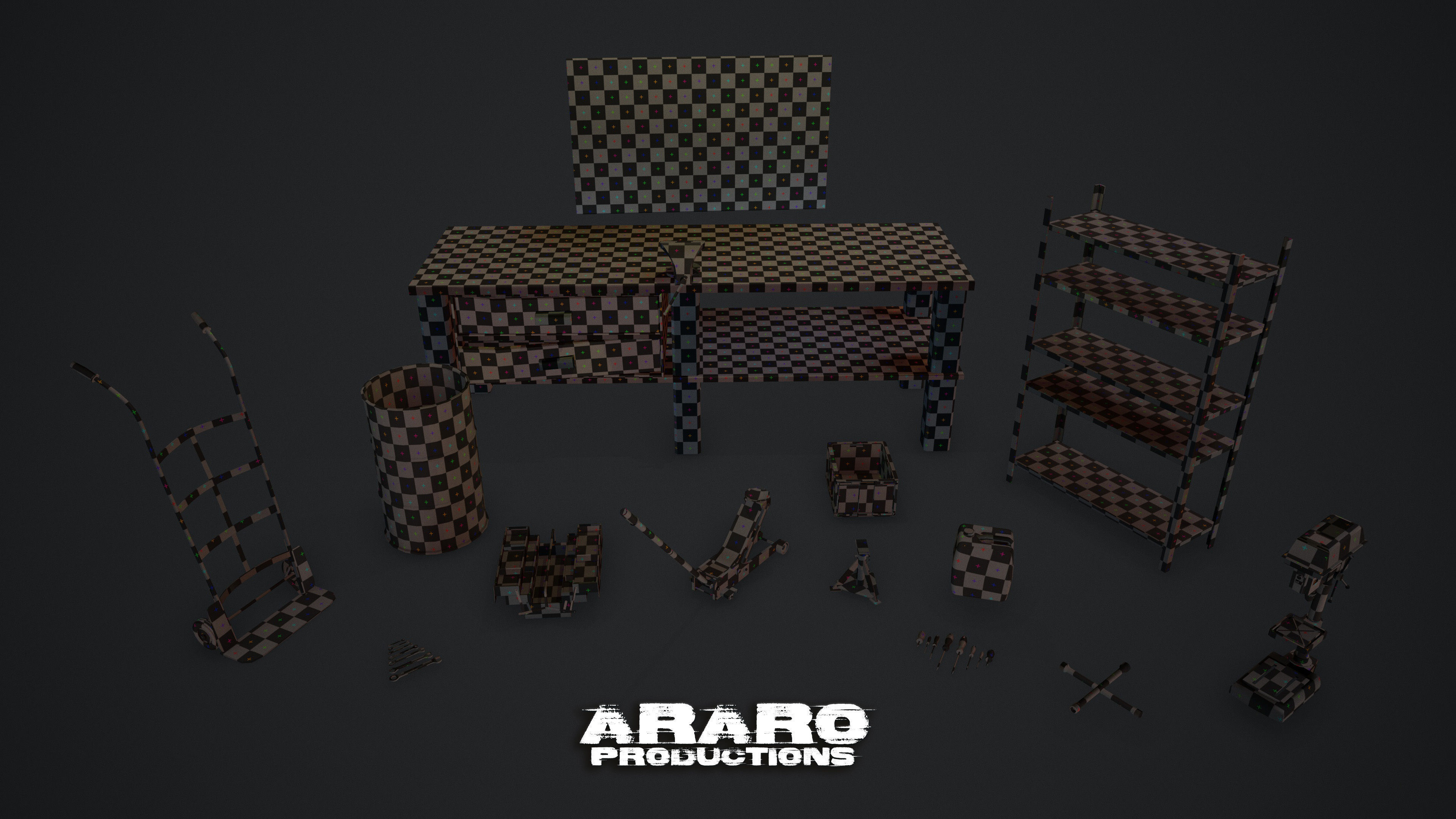 GarageTools And Free SBSAR Low-poly 3D model_3