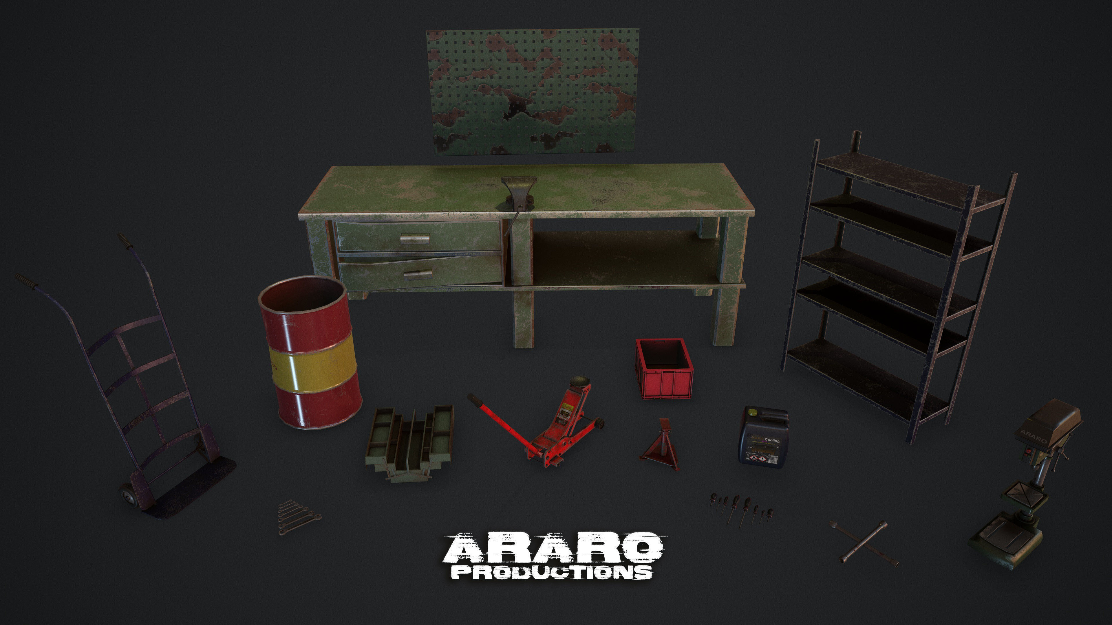 GarageTools And Free SBSAR Low-poly 3D model_2