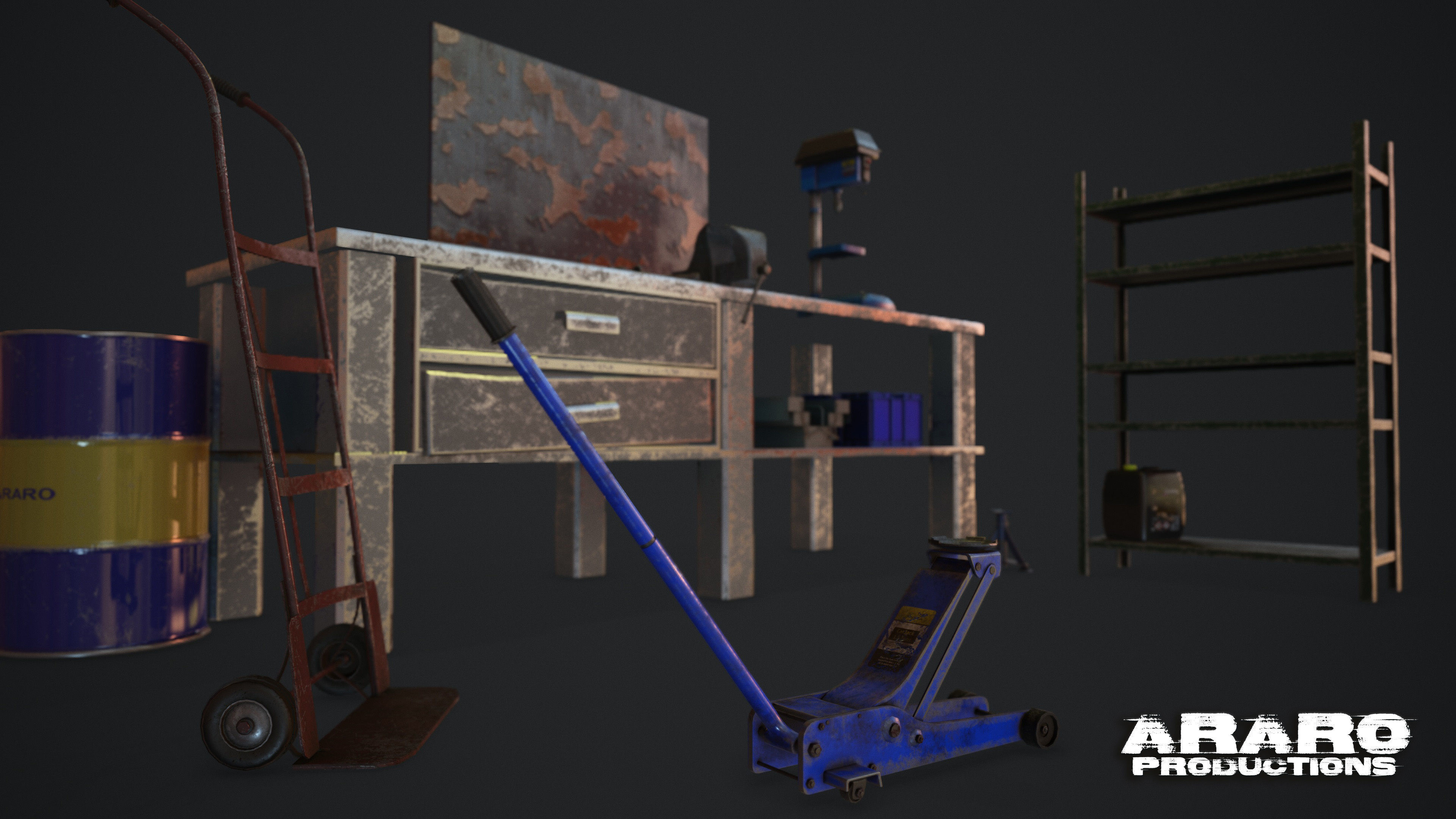 GarageTools And Free SBSAR Low-poly 3D model_5