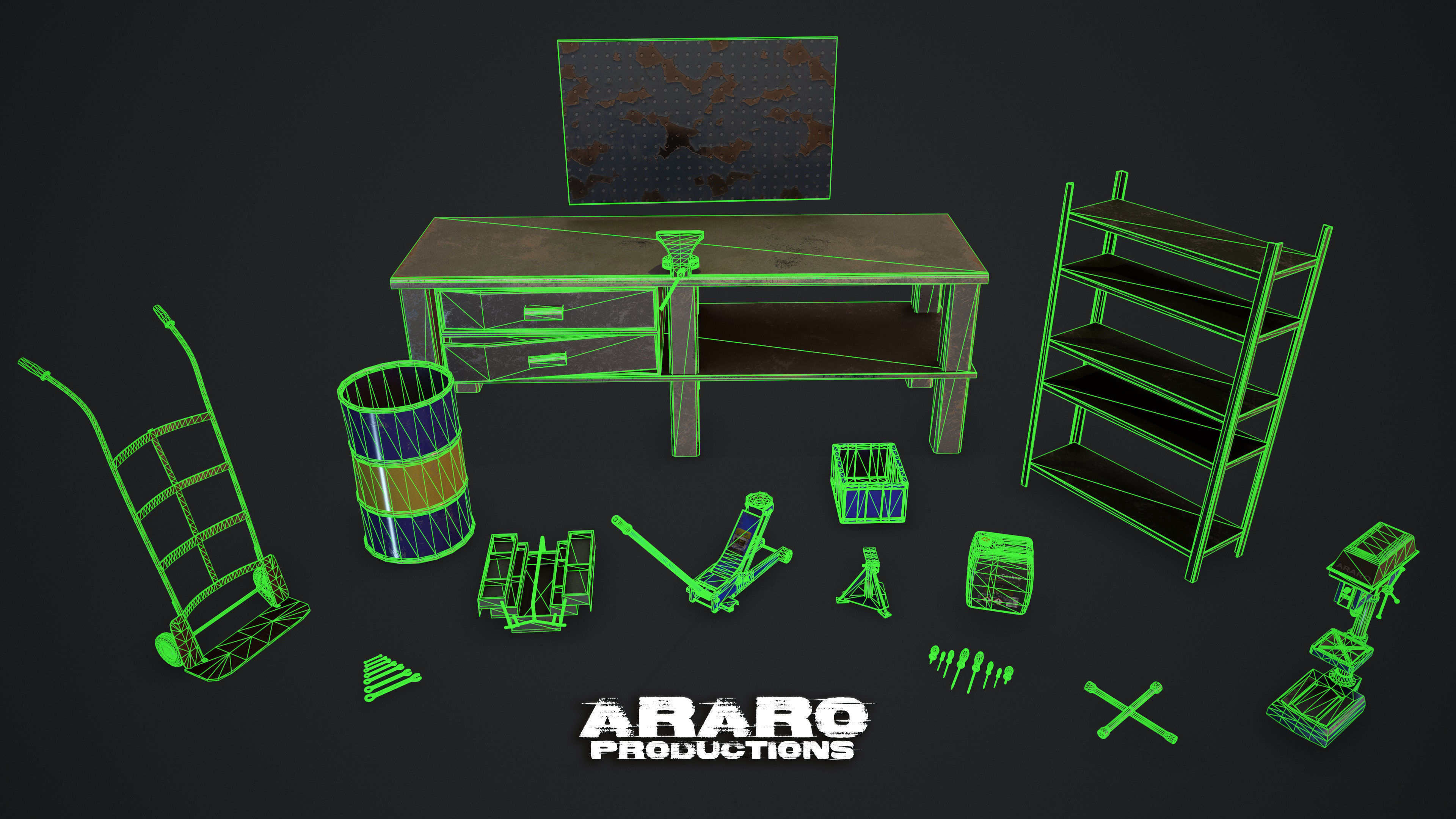 GarageTools And Free SBSAR Low-poly 3D model_4