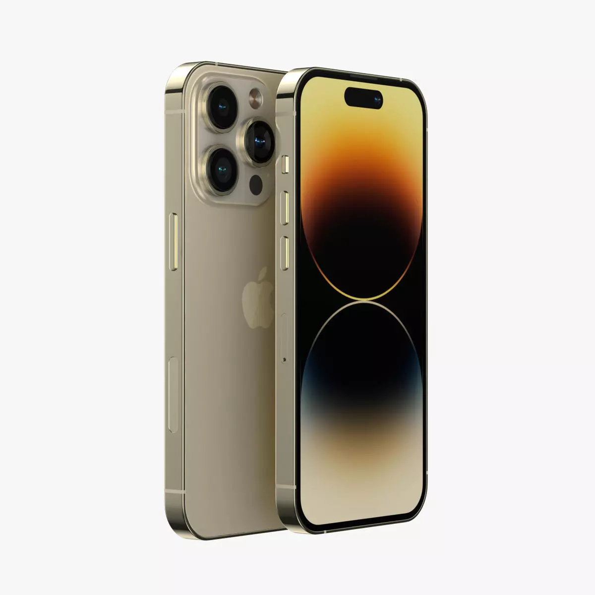 Apple iPhone 14 Pro Gold Low-poly 3D model_0