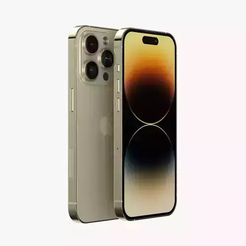 Apple iPhone 14 Pro Gold Low-poly 3D model