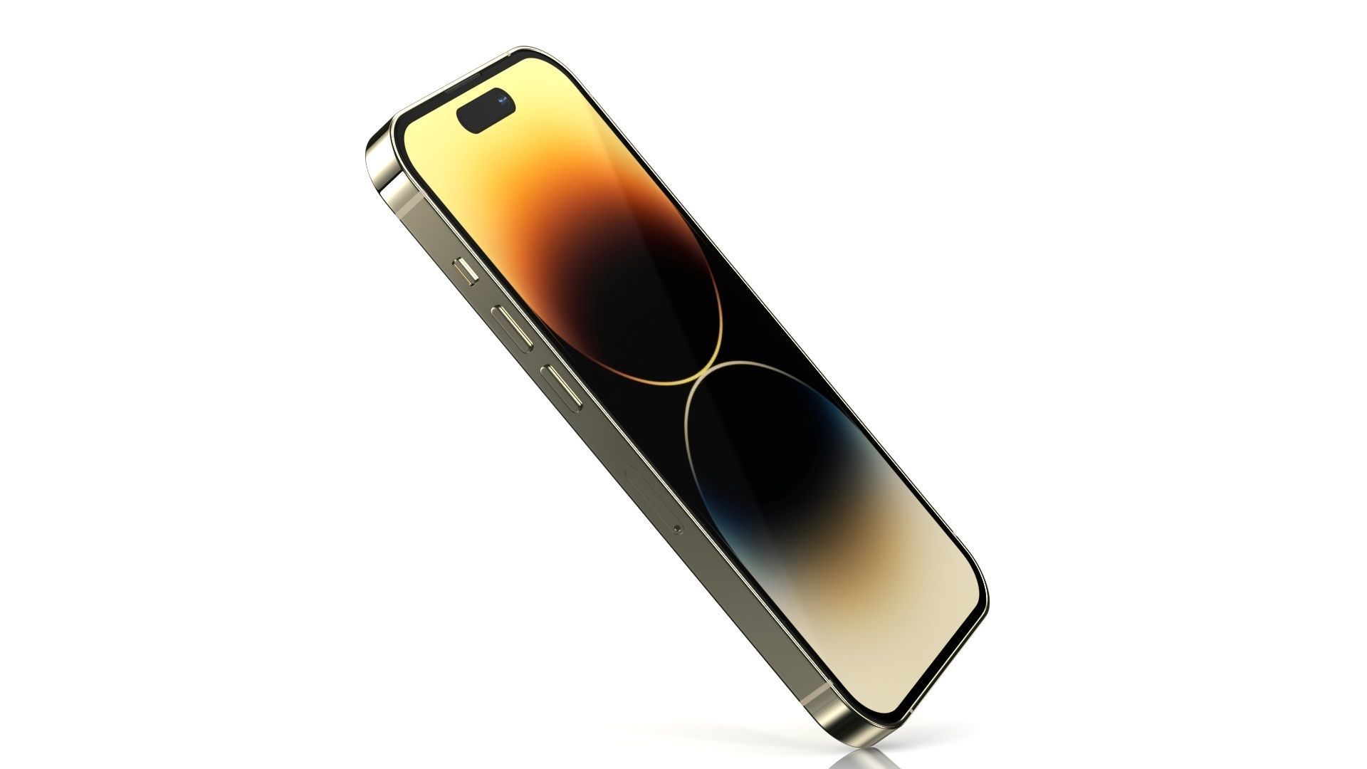 Apple iPhone 14 Pro Gold Low-poly 3D model_6