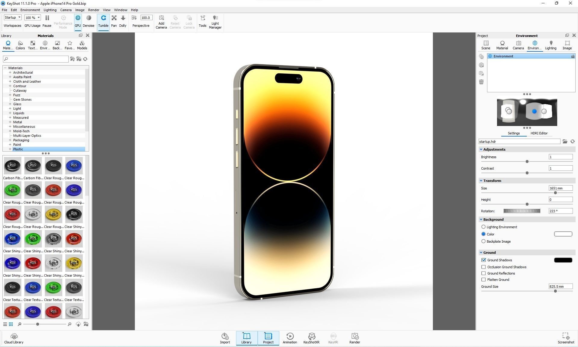 Apple iPhone 14 Pro Gold Low-poly 3D model_29