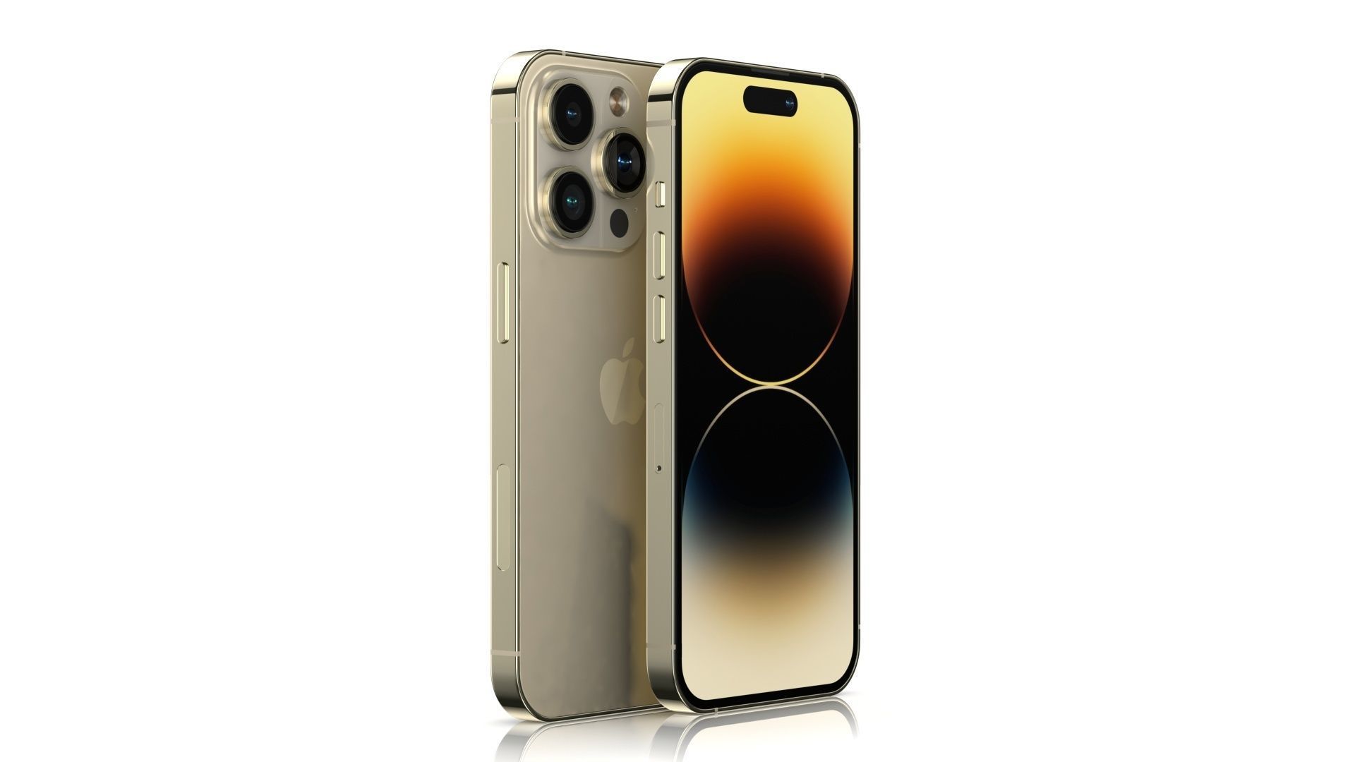 Apple iPhone 14 Pro Gold Low-poly 3D model_5